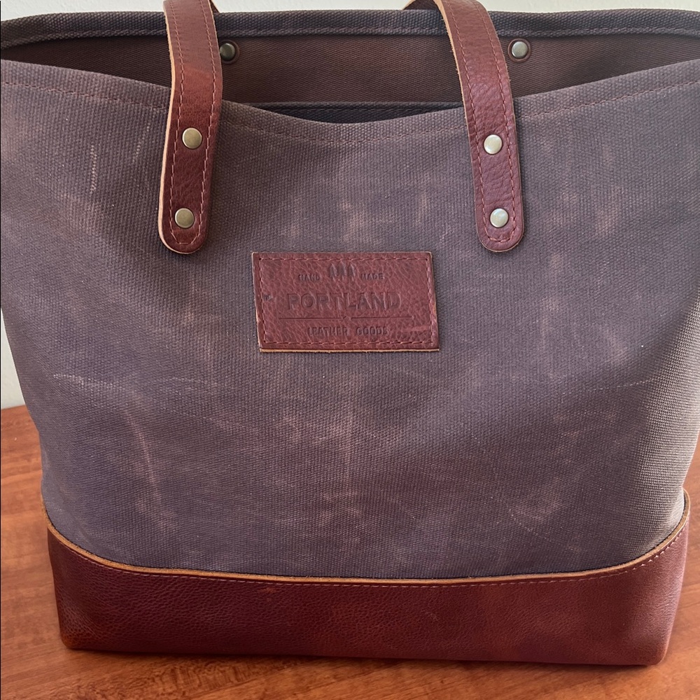 Portland Leather Good Big Big Tote Waxed Canvas Nutmeg - Picture 13 of 16